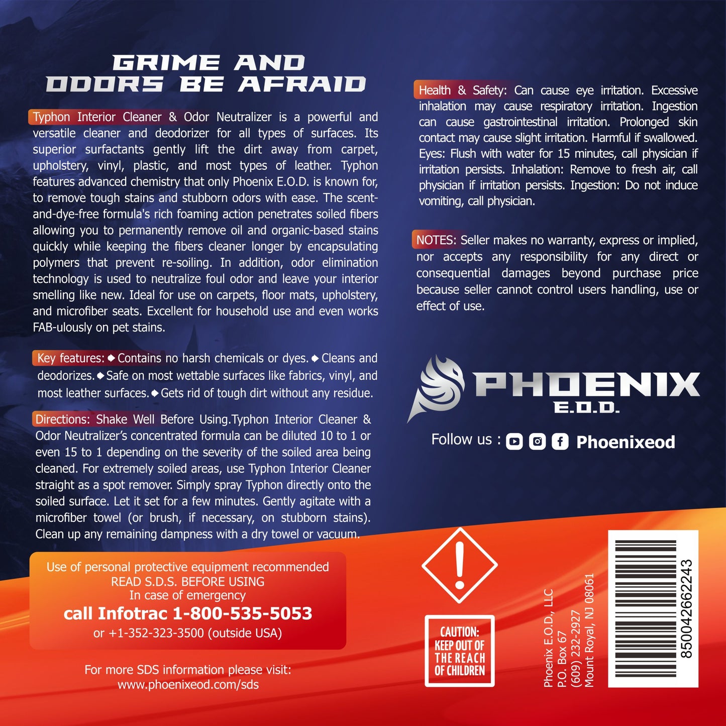 Typhon Interior Cleaner & Odor Neutralizer 16oz KIT