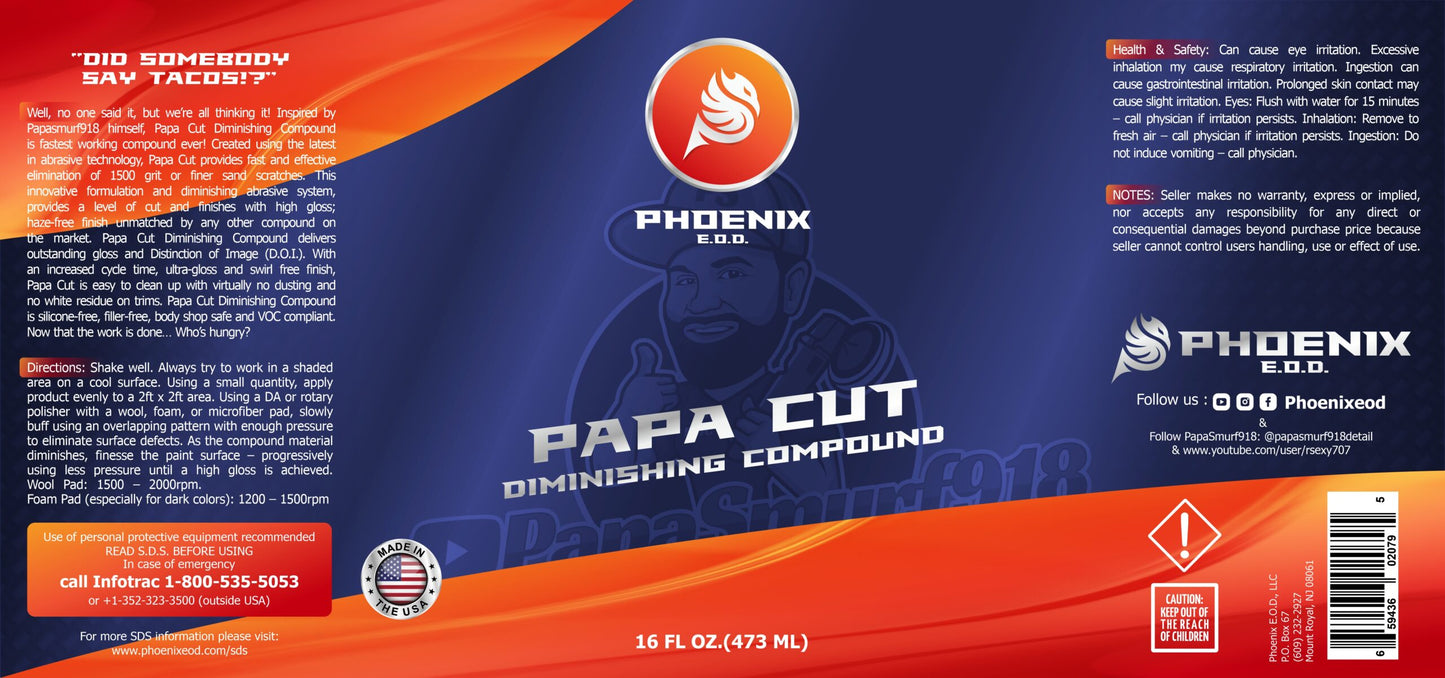 Papa Cut Diminishing Compound - 16oz